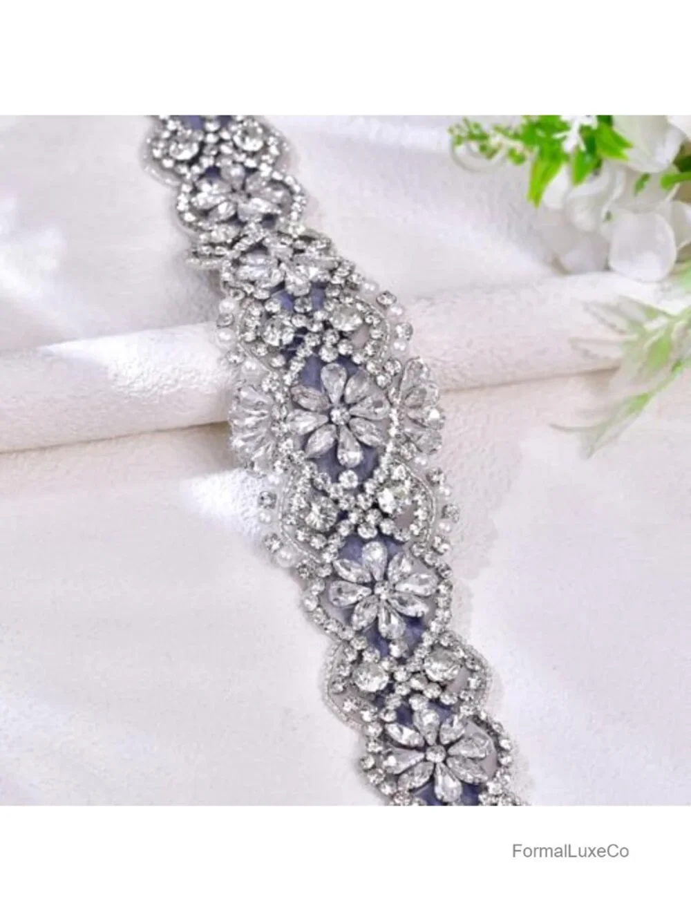 Crystal Thin Wedding Belt Sash, Rhinestone Bridal Belt for Dress Accessories